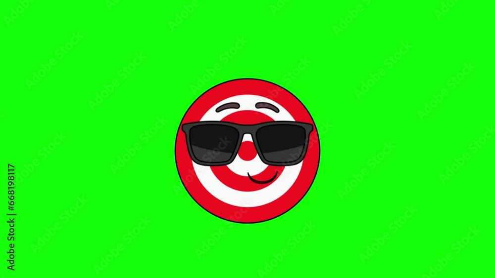 target board emoji cartoon smiling face with sunglasses, emoticon animation
target board emoji cartoon smiling face with sunglasses, emoticon animation