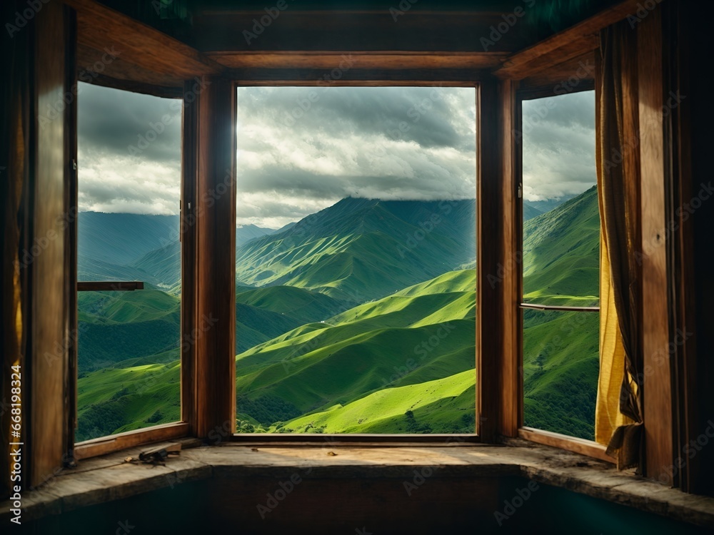 A window overlooking on nature