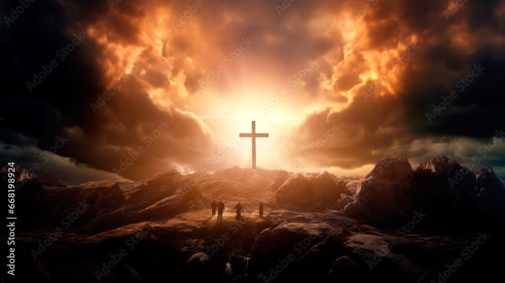 The holy cross where Jesus was crucified and resurrected. AI Generated The holy cross where Jesus was crucified and resurrected. AI Generated
