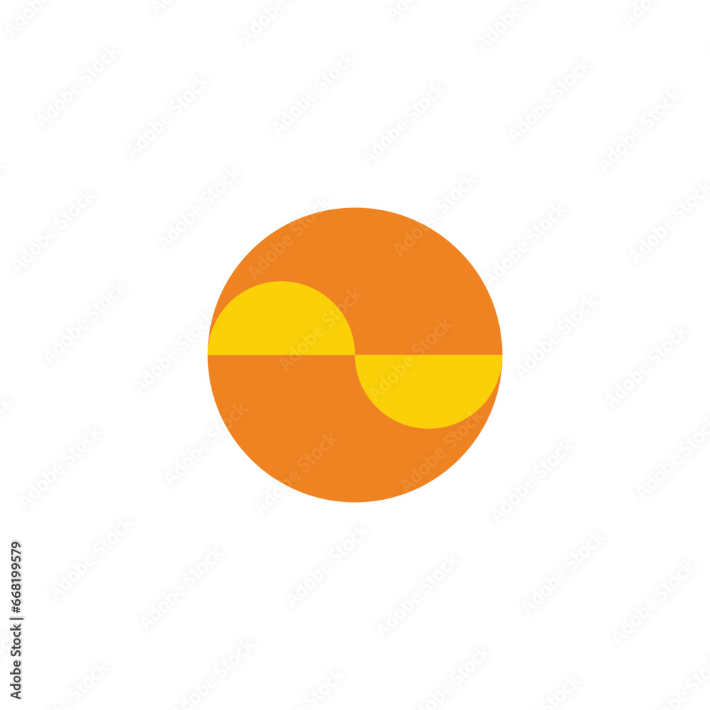 circle wavy sound simple geometric logo vector