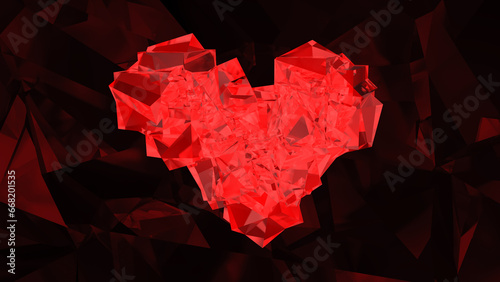 Background. Love. Crystal heart. Valentine's Day