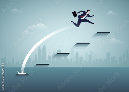 Make a spurt of progress, achieve the goal in one step.
