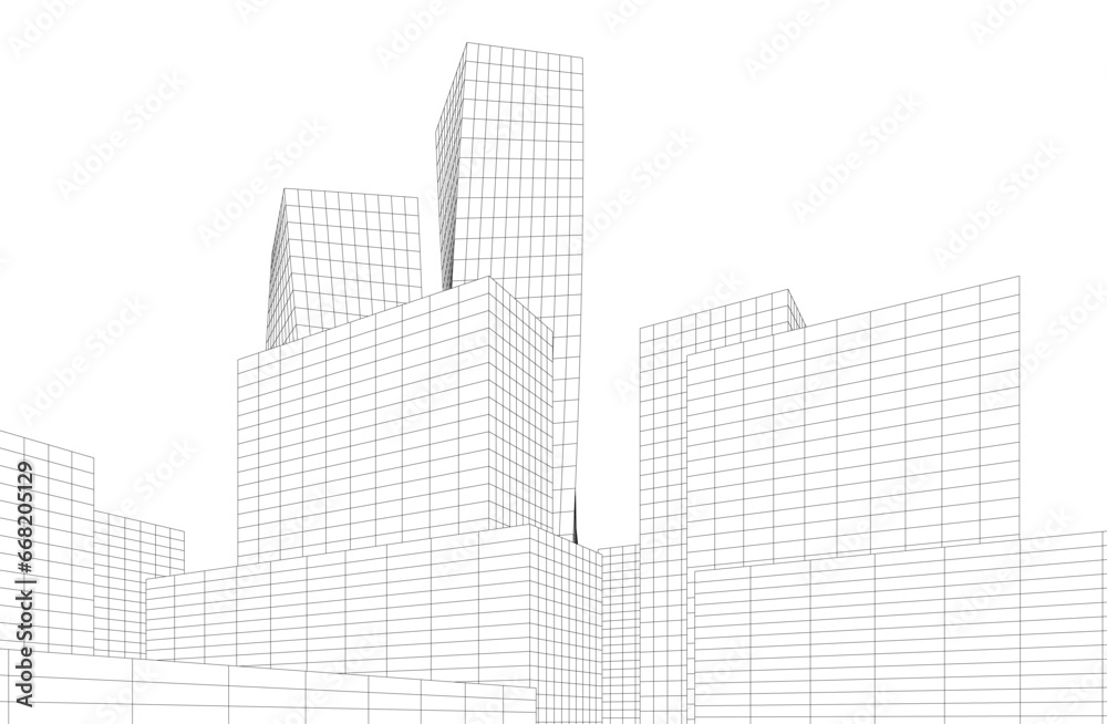 sketch of skyscrapers sketch of skyscrapers