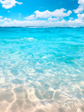 Beautiful Landscape summer vertical front viewpoint tropical sea and blue sky background calm Nature ocean Beautiful wave water. AI Generated