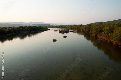 The view of Araxthos river in the city of Arta