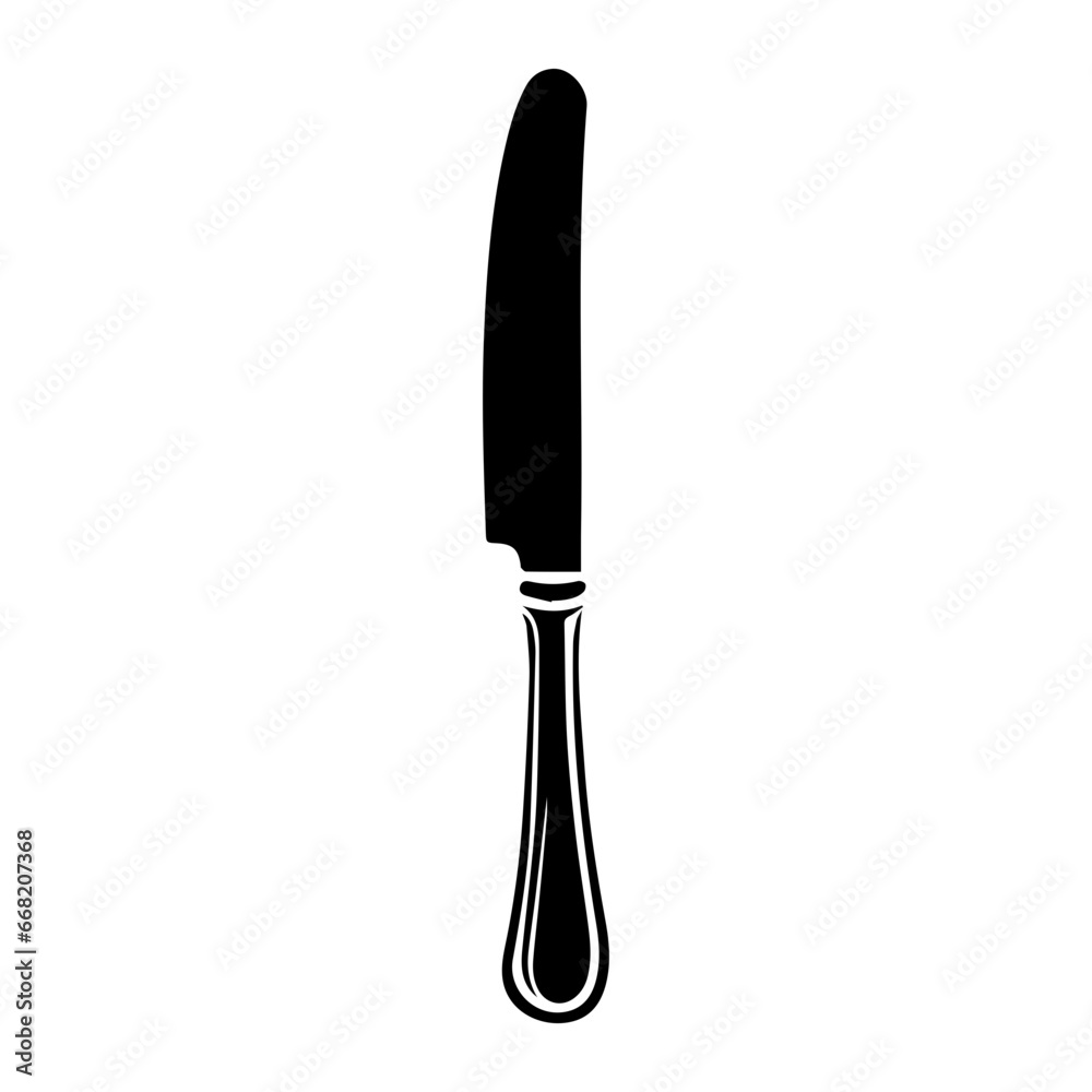 knife for steak - black silhouette, vector illustrator. knife for steak - black silhouette, vector illustrator.