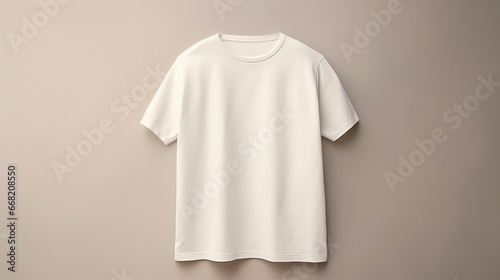 White T-shirt on a solid color background. Mock up. Blank for creating promotional products with prints and logo