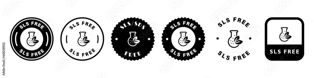 Obraz premium SLS free - collection of vector labels for cosmetic packaging.