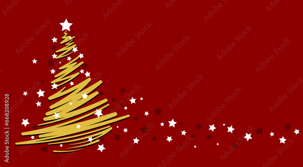 New Year tree with stars. Vector illustration. Sketch for creativity. New Year tree with stars. Vector illustration. Sketch for creativity.