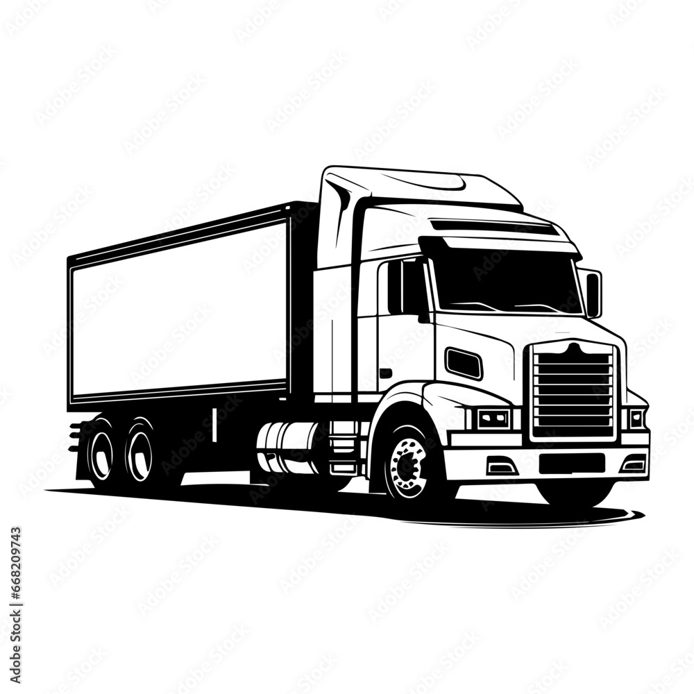 truck logo , container illustrator logo, truck illustration vector isolated.
