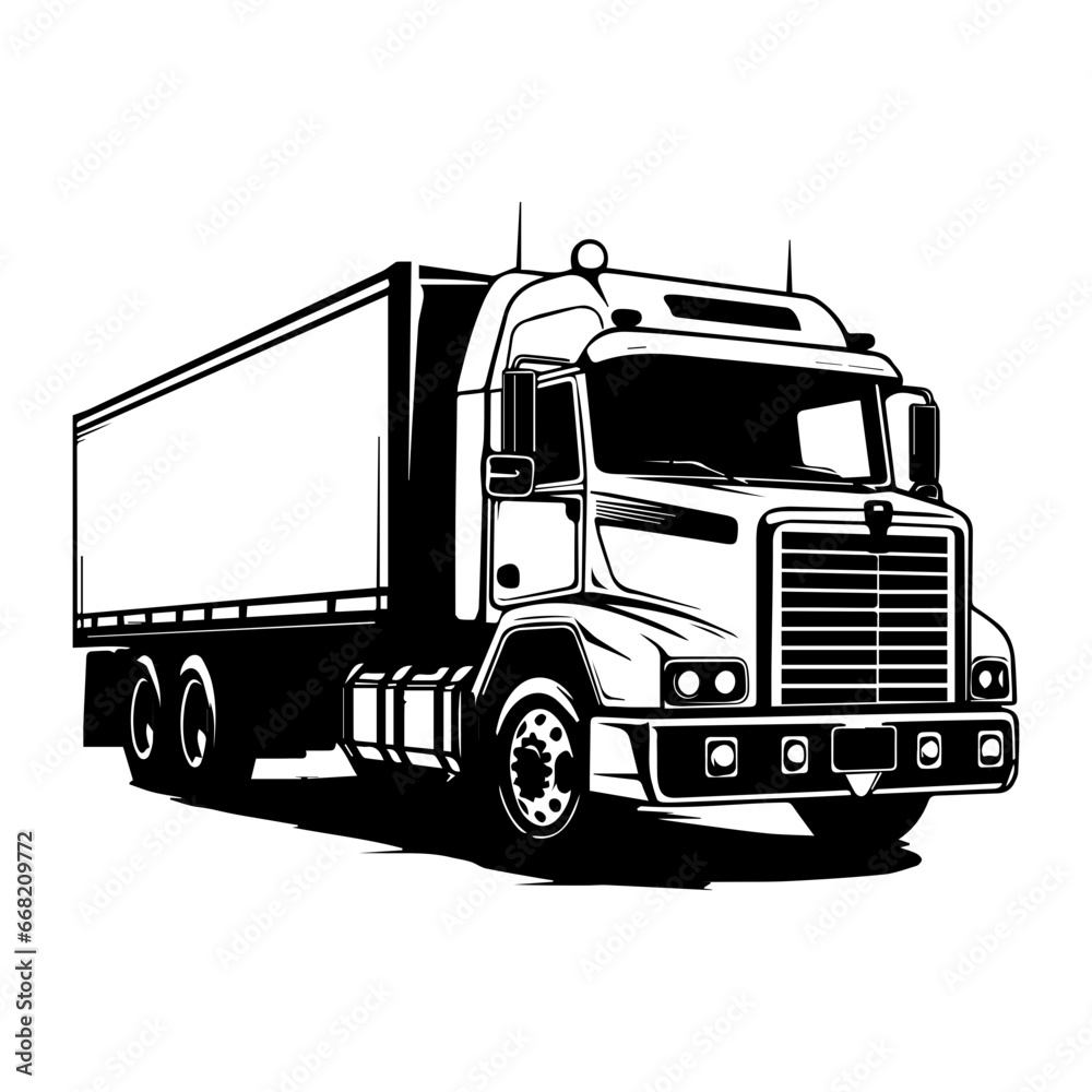 truck logo , container illustrator logo, truck illustration vector isolated.