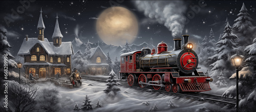 steam christmas train in the snow © Scheidle-Design