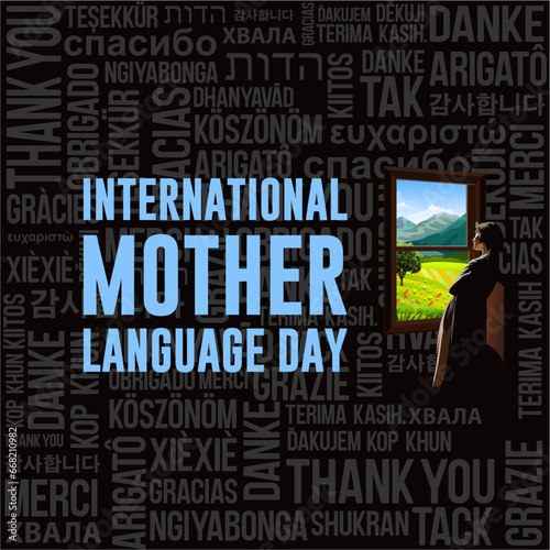Mother Language Day vector illustration