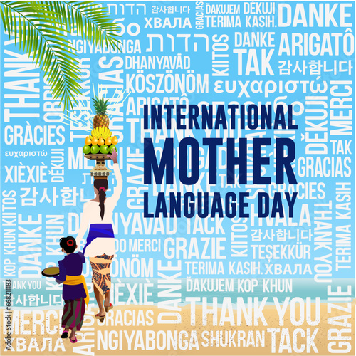 Mother Language Day vector illustration