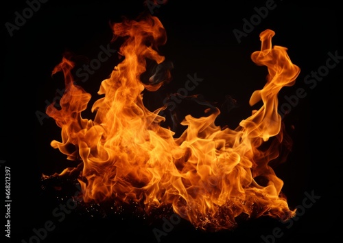 Abstract fire flames on isolated black background © Bold24