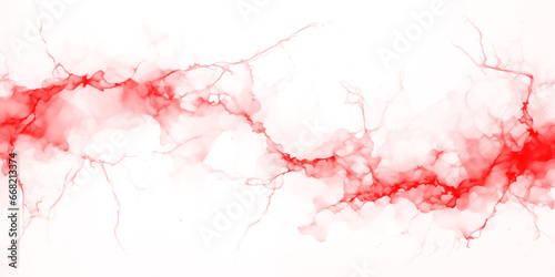 Red ink splashes in organic shape on transparent background