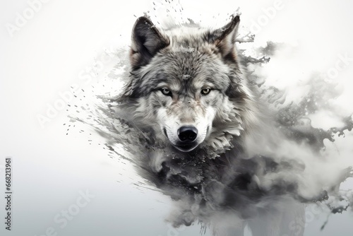 Abstract wolf with complex motion and hazy color © AITTHIPHONG