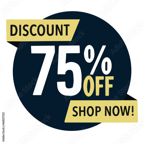 Discount banner special offer sale 75 percent off vector illustration