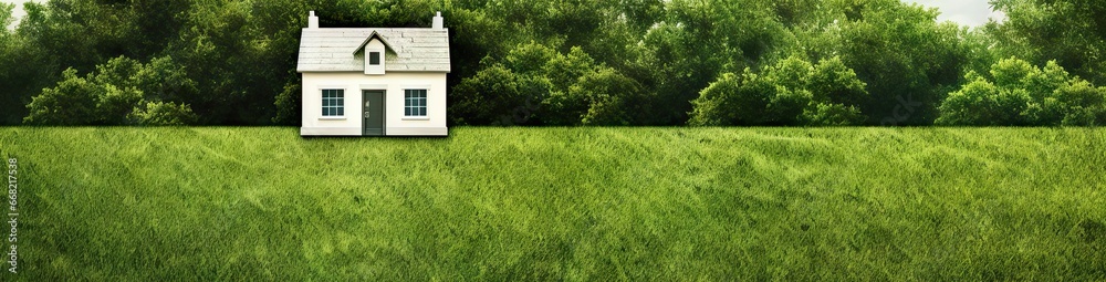 Green grass and blue sky. Beautiful nature backdrop. Sweet home. Lush green lawn surrounding house. Gardening paradise. Summertime haven with fresh Green grass and blue sky. Beautiful nature backdrop. Sweet home. Lush green lawn surrounding house. Gardening paradise. Summertime haven with fresh