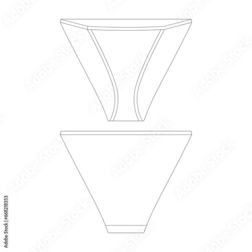 template string bikini underwear vector illustration flat design outline clothing collection