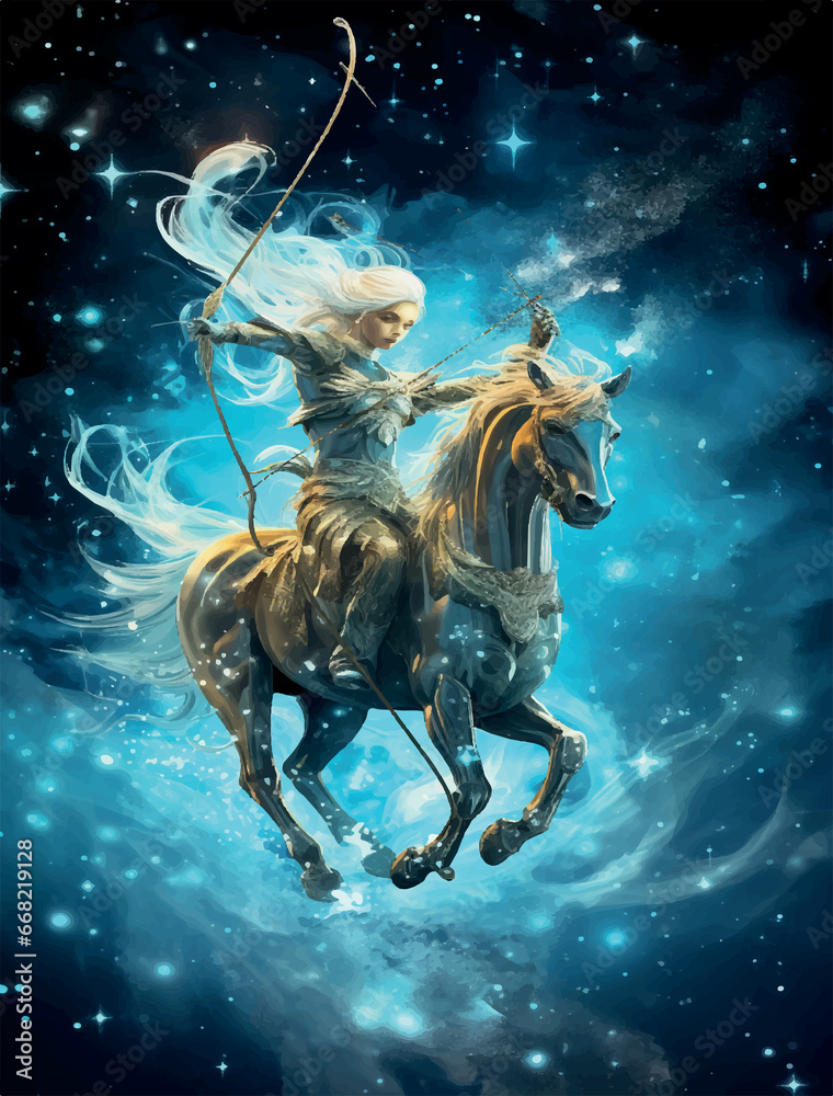 Illustration of zodiac sign of Sagittarius