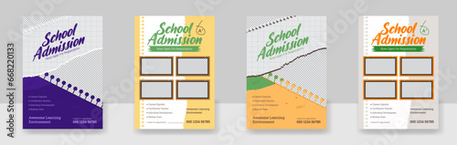 a bundle of School admission Education Flyer Template, Flyer brochure cover template for Kids back to school