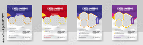 a bundle of School admission Education Flyer Template, Flyer brochure cover template for Kids back to school