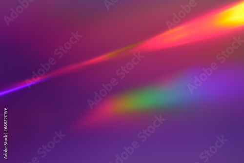 Refraction prism light rainbow holographic background effect texture. Abstract background texture for web print design. Ethereal light flare effect. Hologram reflection  crystal flare leak overlay