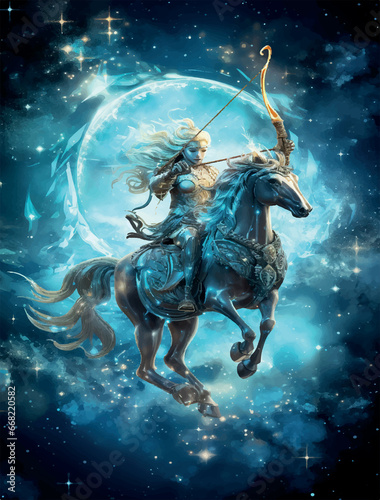 Illustration of zodiac sign of Sagittarius