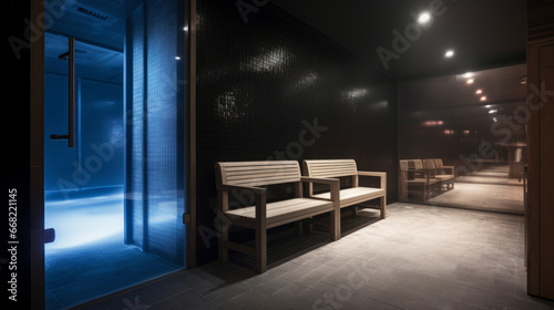 interior of a hotel spa or sauna