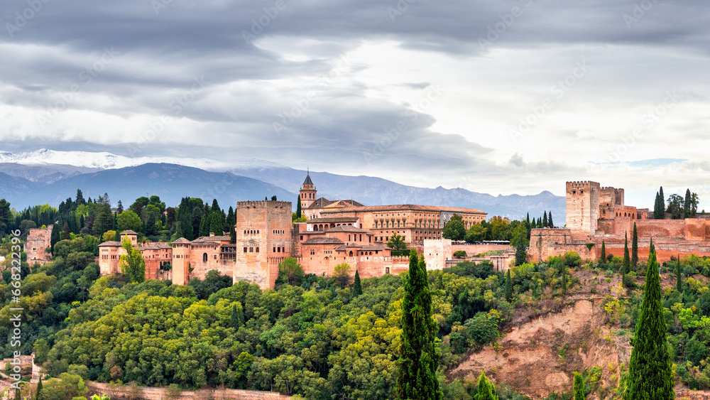 Old monument of the Alhambra in Granada