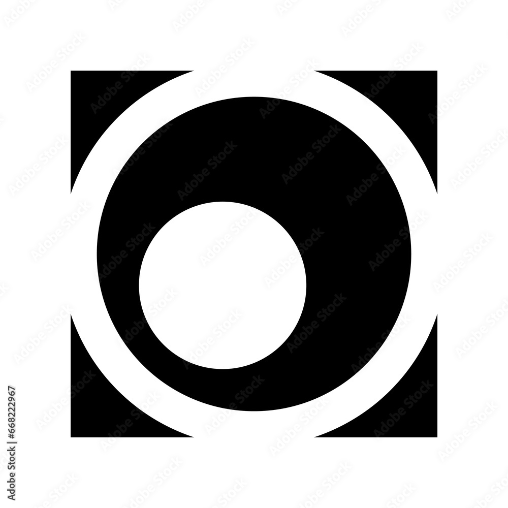 Black Square Letter O Icon Black Square Letter O Icon
