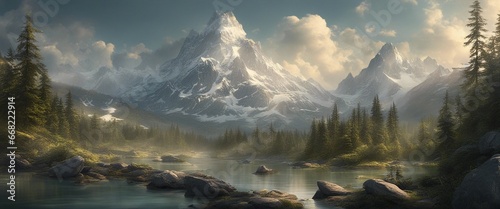 panorama of the mountains wallpaper photo
