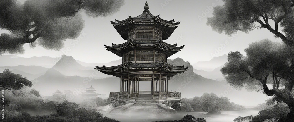Fototapeta premium pagoda wallpaper