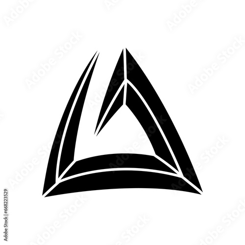 Black Triangular Spiral Letter A Icon