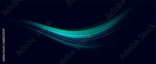 Blue glowing shiny lines. Vector blue light effect, neon speed motion curve.Speed ​​line.Vector. 