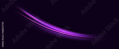 Neon speed lines. Dynamic light motion traces. Light trace wave, trace line.	