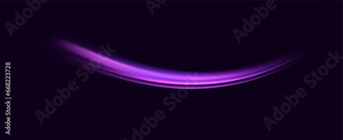 Neon speed lines. Dynamic light motion traces. Light trace wave, trace line.	