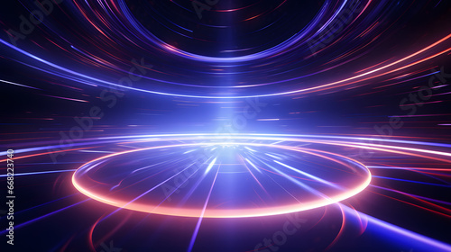 cyber neon glowing spiral lines, abstract fractal background
