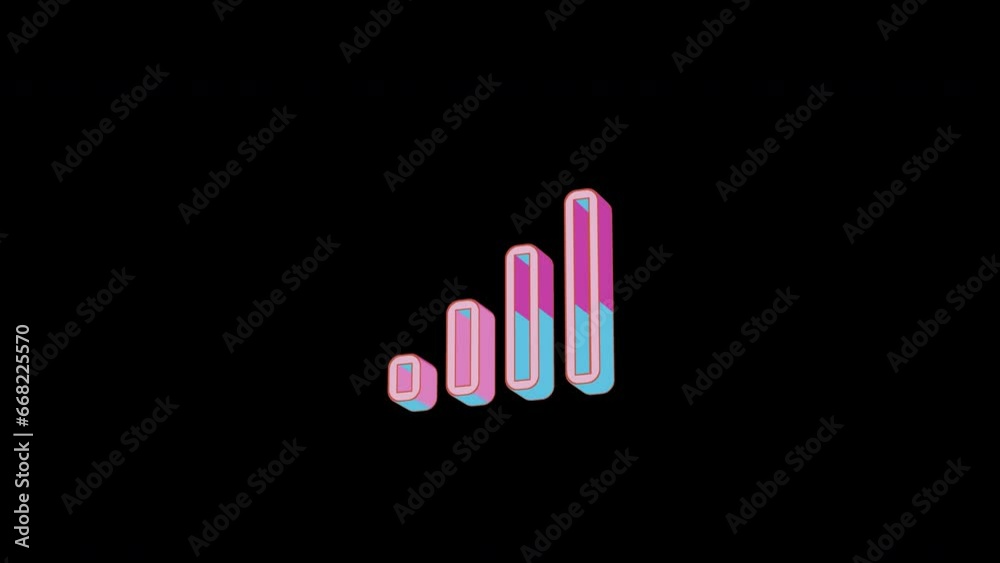 Bright signal icon is jumping merrily. Retro style. Alpha channel black. Looped from frame 120 to 240, Alpha BW at the end Bright signal icon is jumping merrily. Retro style. Alpha channel black. Looped from frame 120 to 240, Alpha BW at the end