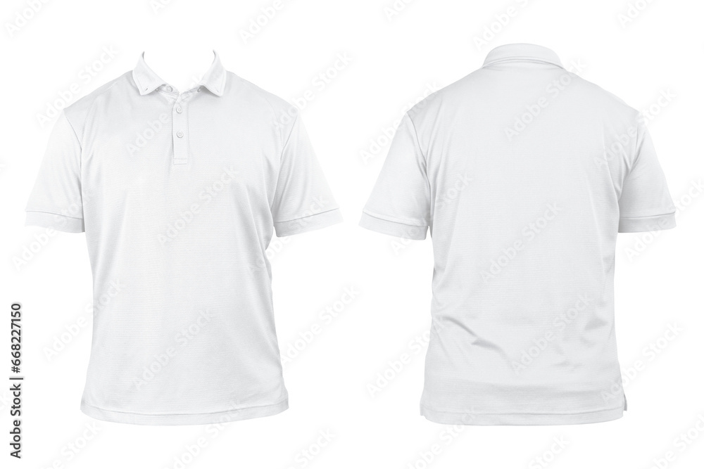 Blank shirt neck mockup template, front and back view, isolated white ...