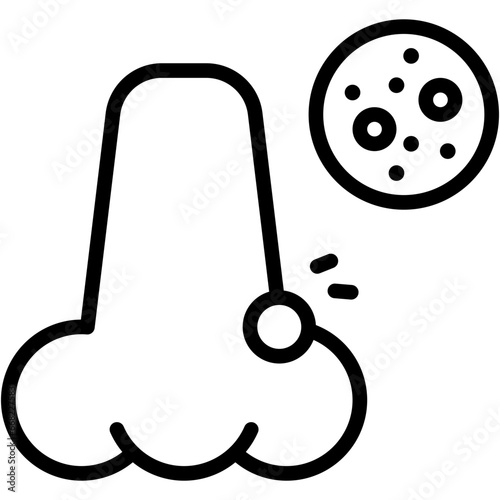Vector Icon Nose, Pimple, Acne, Dermatology, Skincare, Healthcare And Medical