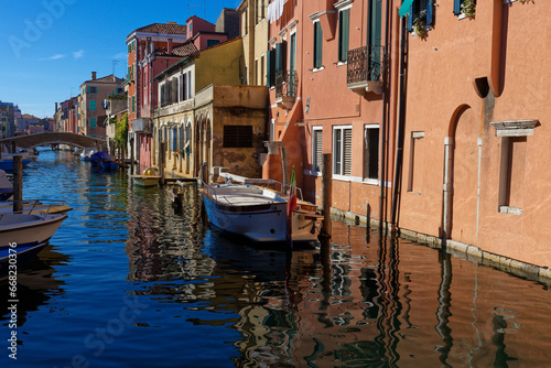 View of the channel in the city of Chioggia, also called the little Venice