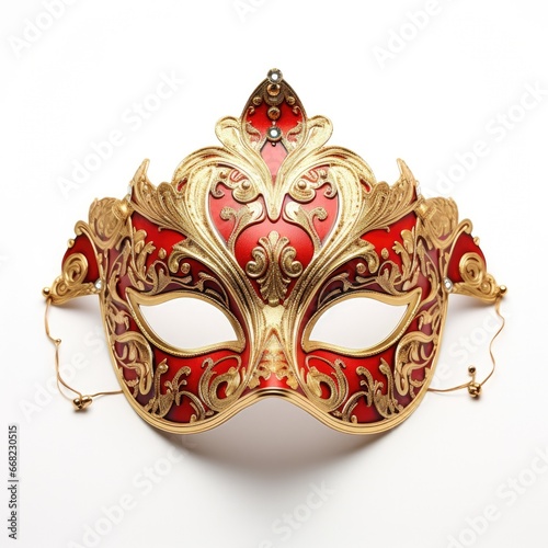 Carnival Venetian mask on white background,Generative Ai © suthiwan