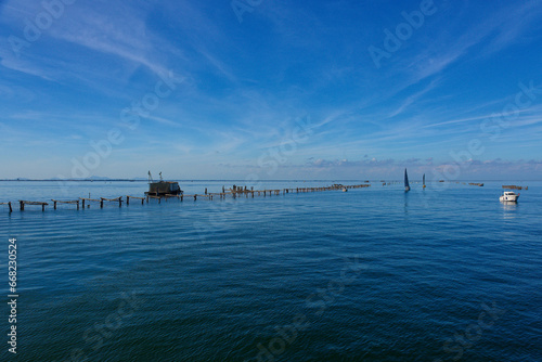 View of the channel in the city of Chioggia, also called the little Venice