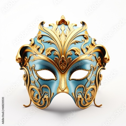 Carnival Venetian mask on white background,Generative Ai