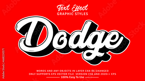 Dodge 3d text style effect