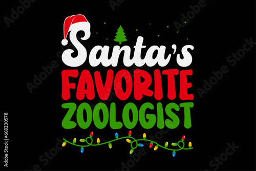 Santa's Favorite Zoologist Christmas T-Shirt Design