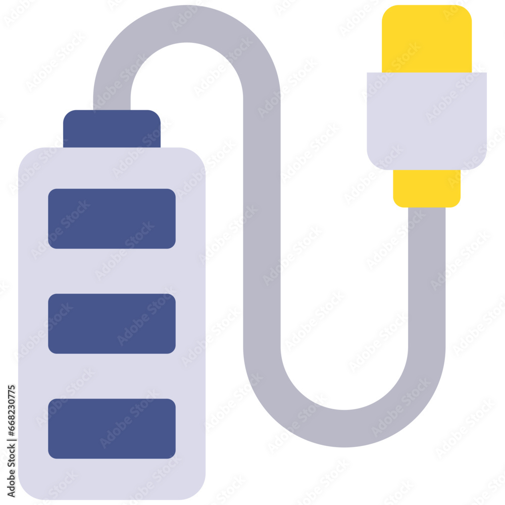 Vector Icon USB Hub, USB Port, Electronics, Storage Drive, Technology, Gadget Vector Icon USB Hub, USB Port, Electronics, Storage Drive, Technology, Gadget