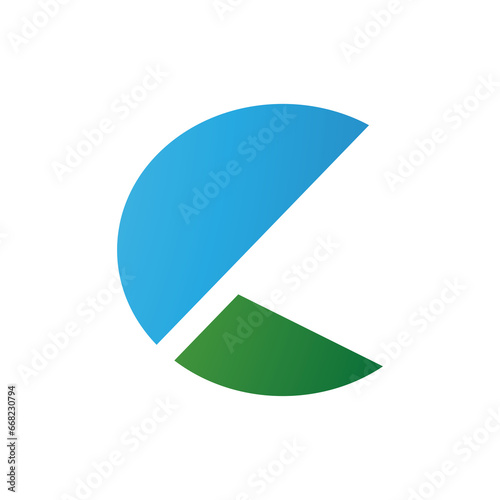 Free Download Blue and Green Letter C Icon with Half Circles - GFXLoad